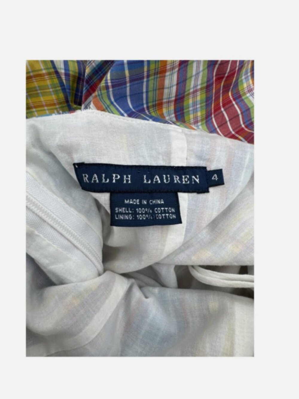 Vintage EUC Ralph Lauren Multicolor Madras Plaid Strapless Dress Short - Picture 2 of 3